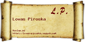 Lovas Piroska névjegykártya